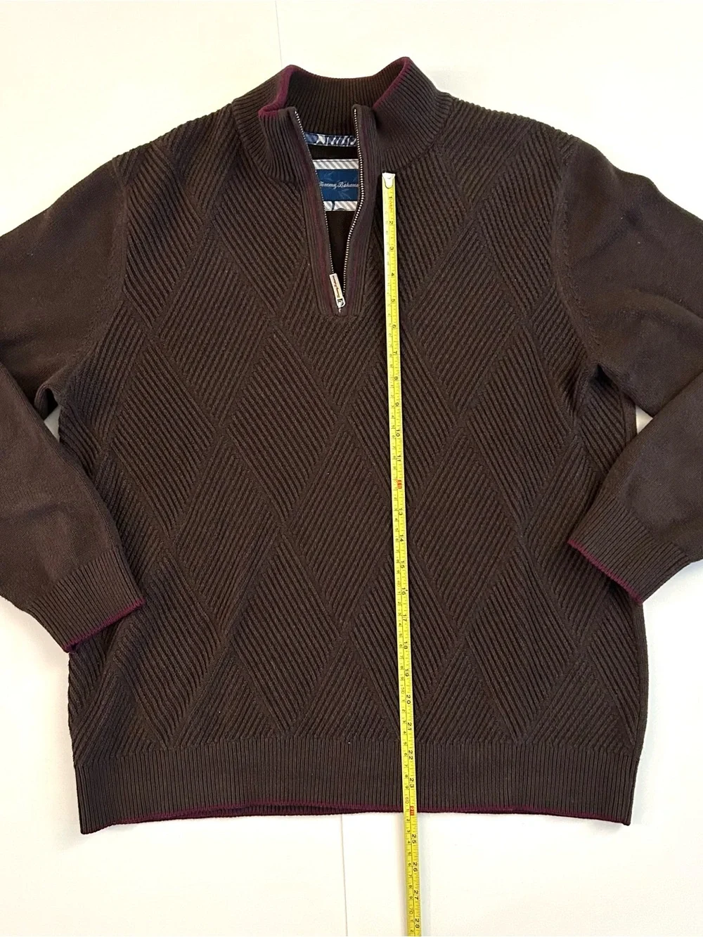 Tommy Bahama Cashmere and Cotton Blend Quarter-Zip Sweater - Size L - Mens